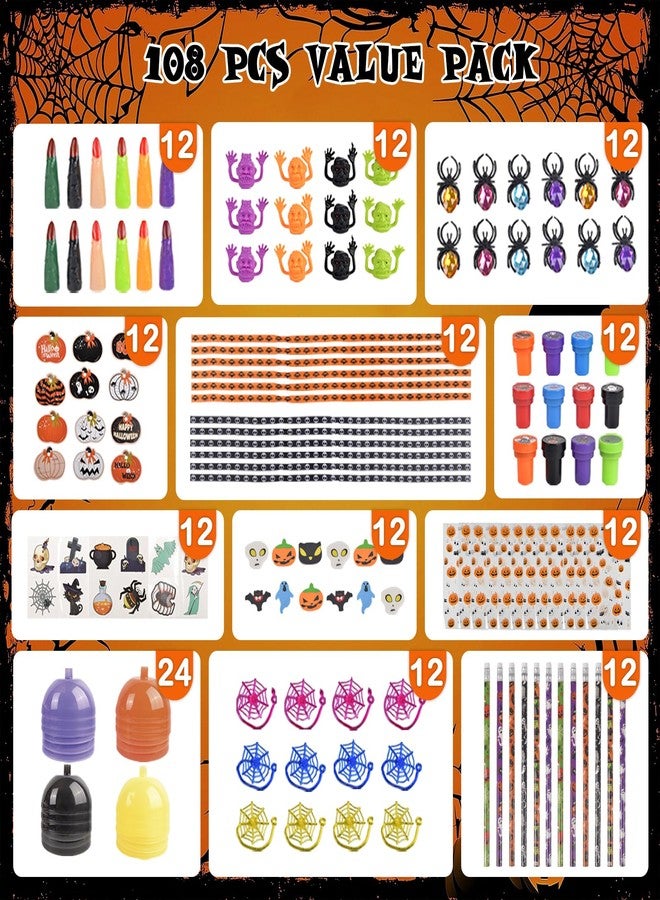 Nerien 108 PCS Halloween Party Favors Toys for Kids - Giant Lollipop Container Toy Bulk for Kids, Non-Candy Trick or Treat Games Prizes Gifts for Classroom School Children, Kid Halloween Goodie Bag - Image 2