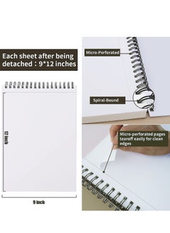 XiuWoo Marker Pads Art Sketchbook: 120 LB/200 GSM Drawing Papers 100Sheets/120 Pages Spiral Bound Sketch Book for Markers (9 x 12 IN)  - Image 2