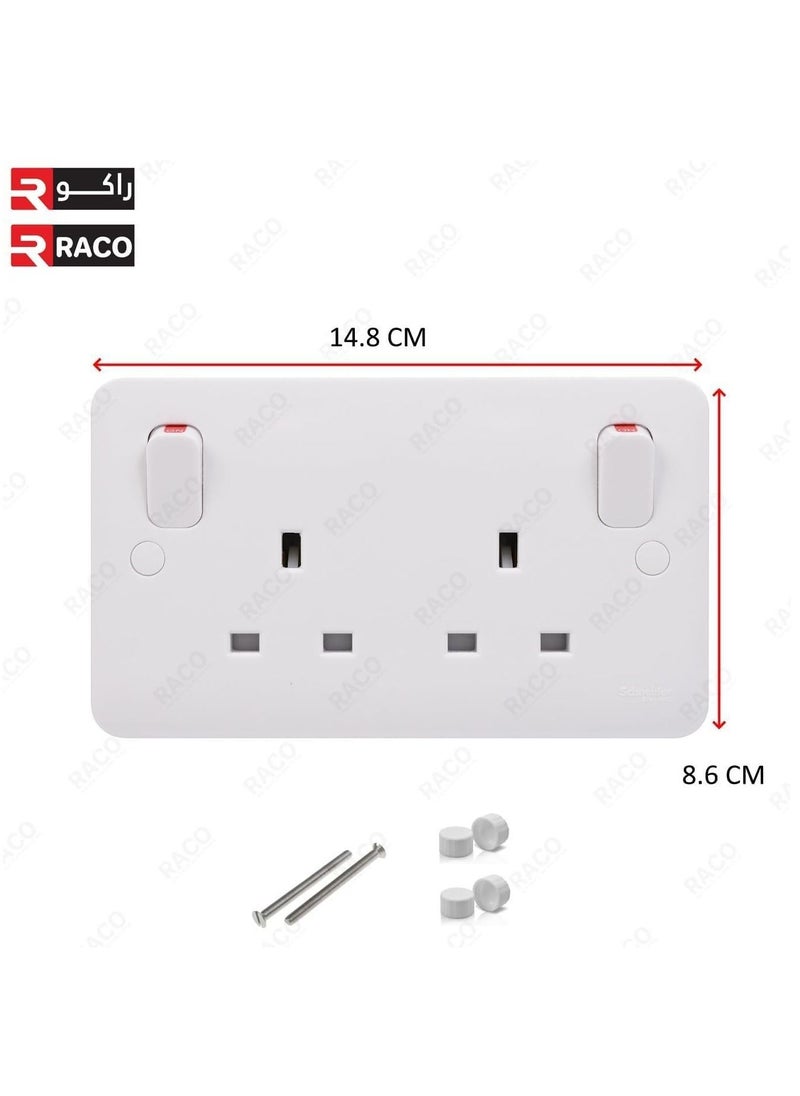 RACO RACO Socket Extension Board | Heavy-Duty Cable Power Cord 13A Plug 220-250V Socket | Ideal for Various Indoor and Outdoor Uses (Dual Socket UK)  - Image 2