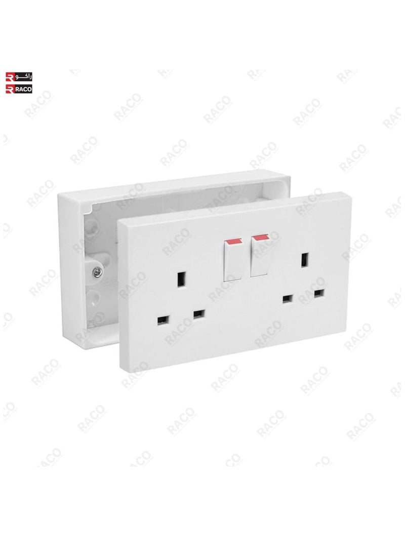 RACO RACO Socket Extension Board | Heavy-Duty Cable Power Cord 13A Plug 220-250V Socket | Ideal for Various Indoor and Outdoor Uses (Dual Socket UK)  - Image 3