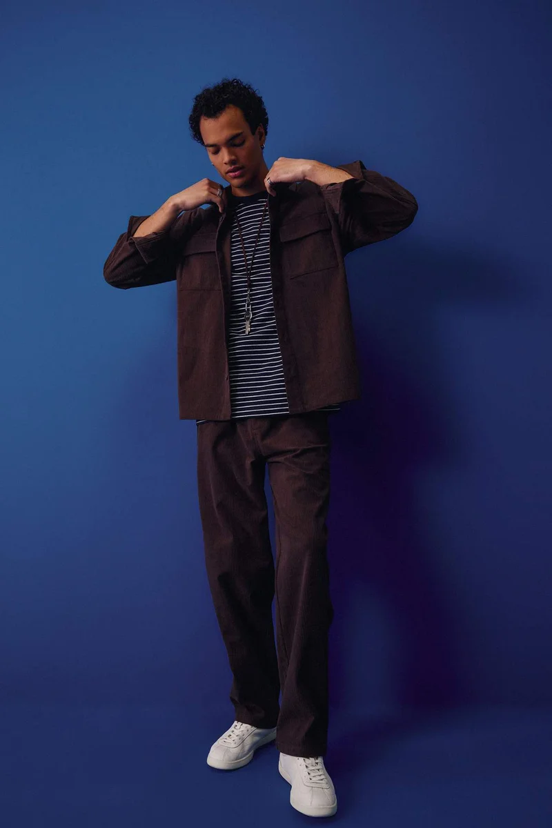 ديفاكتو Wide Leg Corduroy Trousers