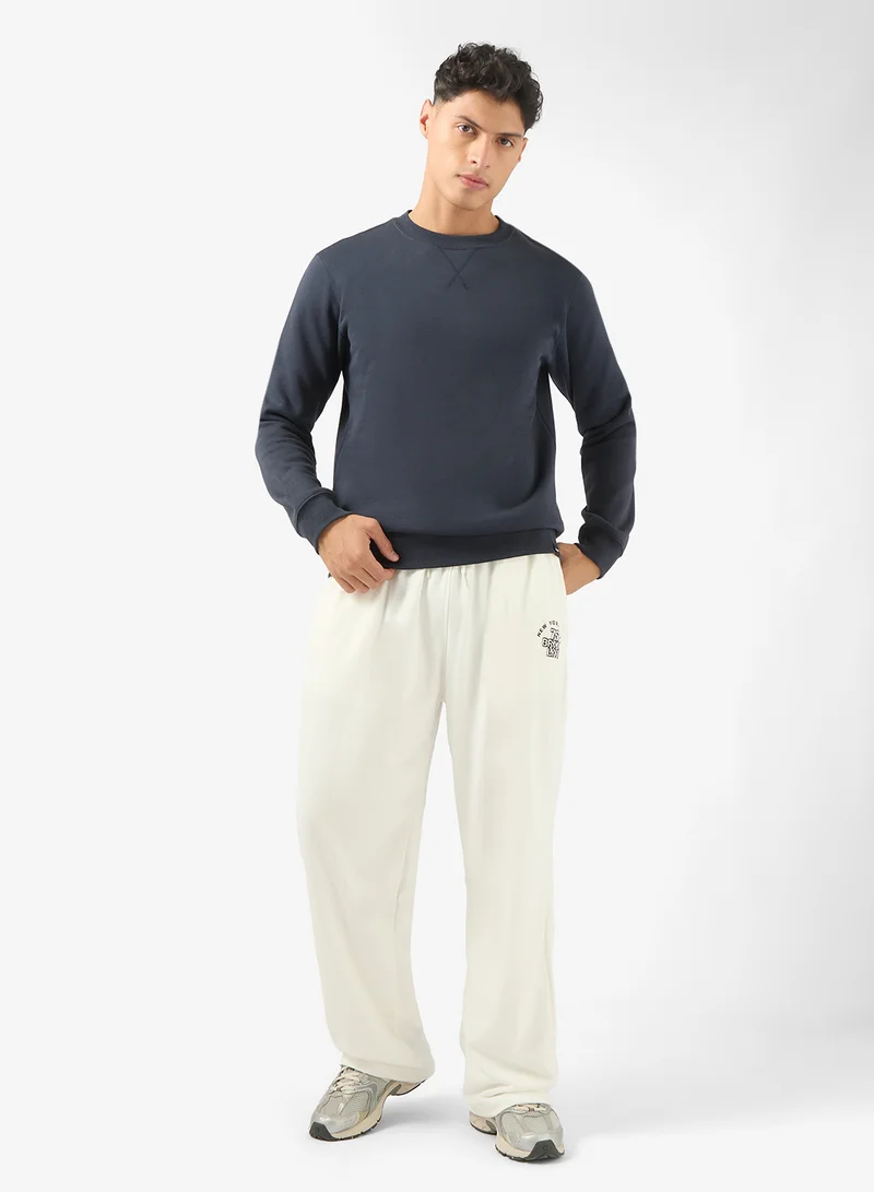 Seventy Five Basics Graphic Print Open Hem Joggers