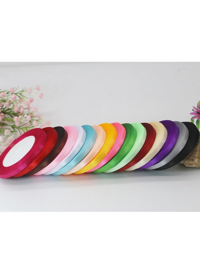 DIY Crafts Jesep 16 Rolls 400 Yards Solid Satin Fabric Ribbon Multi Color Packing For Gift Package Wrapping Hair Bow Clips Accessories Crafting Sewing Wedding Decorator Etc (1/4" 6Mm)  - Image 5