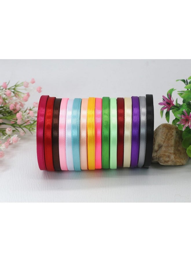 DIY Crafts Jesep 16 Rolls 400 Yards Solid Satin Fabric Ribbon Multi Color Packing For Gift Package Wrapping Hair Bow Clips Accessories Crafting Sewing Wedding Decorator Etc (1/4" 6Mm)  - Image 3