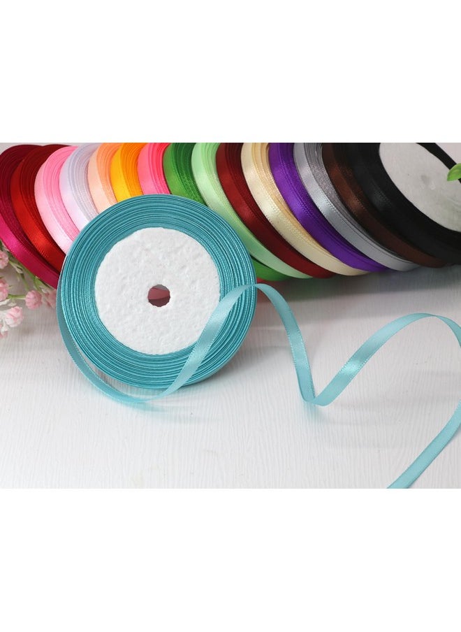 DIY Crafts Jesep 16 Rolls 400 Yards Solid Satin Fabric Ribbon Multi Color Packing For Gift Package Wrapping Hair Bow Clips Accessories Crafting Sewing Wedding Decorator Etc (1/4" 6Mm)  - Image 4