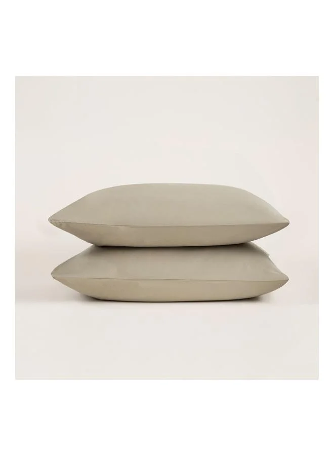 Solid Green 2‑Piece Cotton Satin Pillowcase.