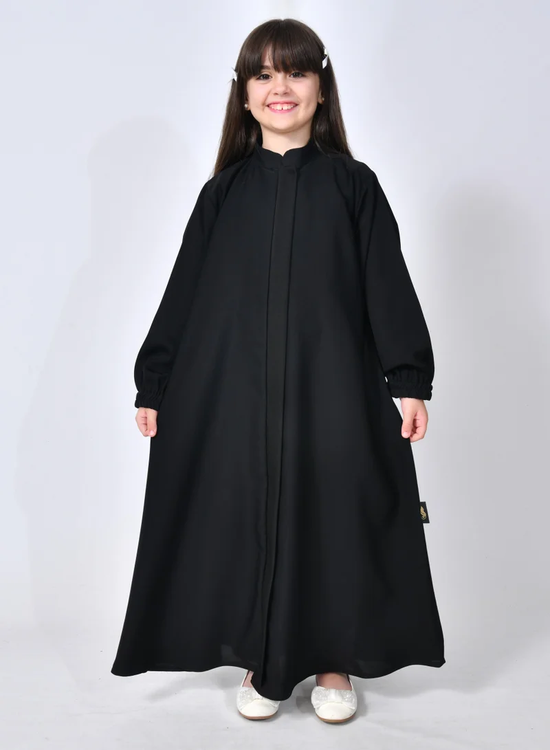 HAWRAA ABAYA Lara Abaya: Girls' quarter-cloche with gathered sleeves and zipper closure