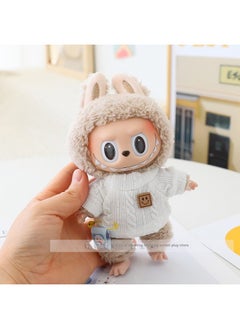 Generic 17cm Rab Cloth Pendant Clothes Labubu Blind Box Keychain Vinyl Doll Casual Suit Doll Clothes-Specifications:Suitable For The First And Second Generation (excluding Baby)-Color:White Smiling Sweater (doll Not Included)  - Image 5