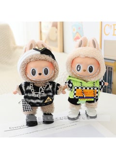 Generic 17cm Rab Cloth Pendant Clothes Labubu Blind Box Keychain Vinyl Doll Casual Suit Doll Clothes-Specifications:Suitable For The First And Second Generation (excluding Baby)-Color:White Smiling Sweater (doll Not Included)  - Image 3