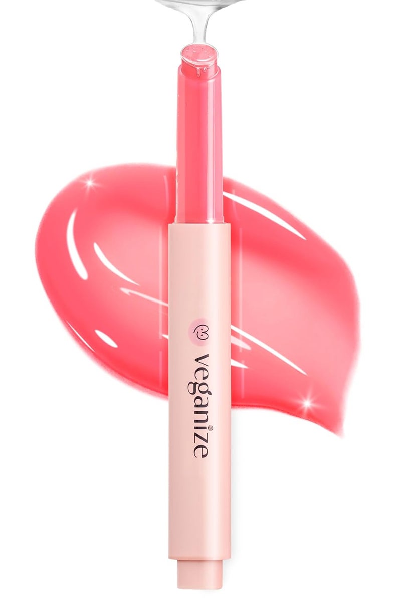 self beauty Veganize Collagen Lip Glass Balm  Hydrating Lip wHyaluronic Acid  Vegan Korean Lip Balm Moisturizing Lip Care  Lip Gloss Repair for Dry Cracked Lips 006 oz 3 Candy Apple