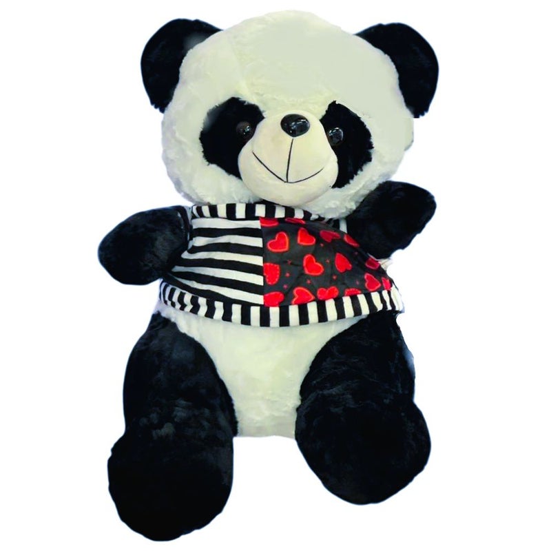 Panda Plush Doll With Half-Colored T-Shirt M Size - M