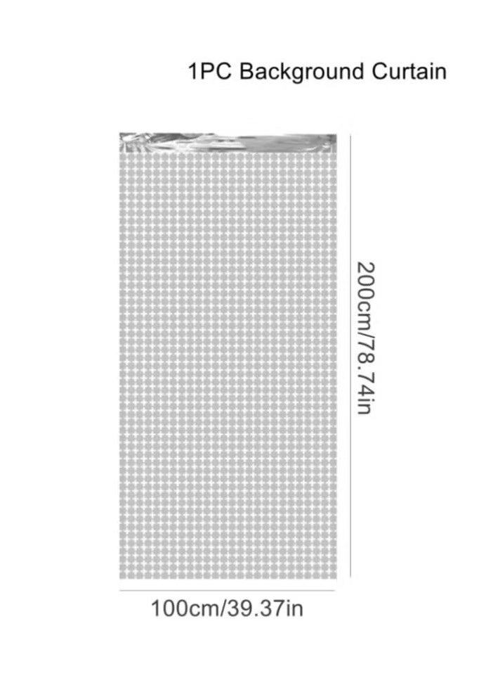 Generic - Silver Foil Backdrop 2m Length 1m Width Glitter Foil Backdrop for Wedding Birthday Baby Shower Party Decoration - Image 1