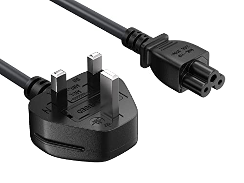 Cable Leader CableLeader 6ft 18 AWG England Notebook Power Cord with 2.5 A Fuse, IEC-320-C5 to UK Plug BS1363 UL Listed - Image 1