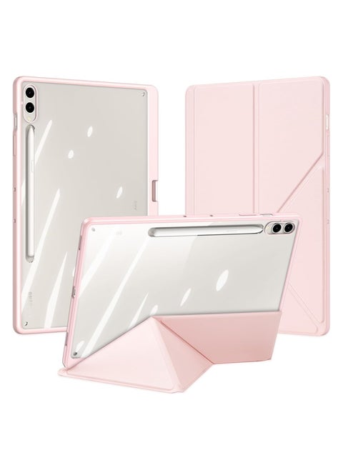 Transparent Back Case Compatible with Samsung Galaxy Tab S10 Ultra 14.6 inch (2024),Smart Magnetic Flip Stand Soft TPU Back Cover With Auto Sleep Wake
