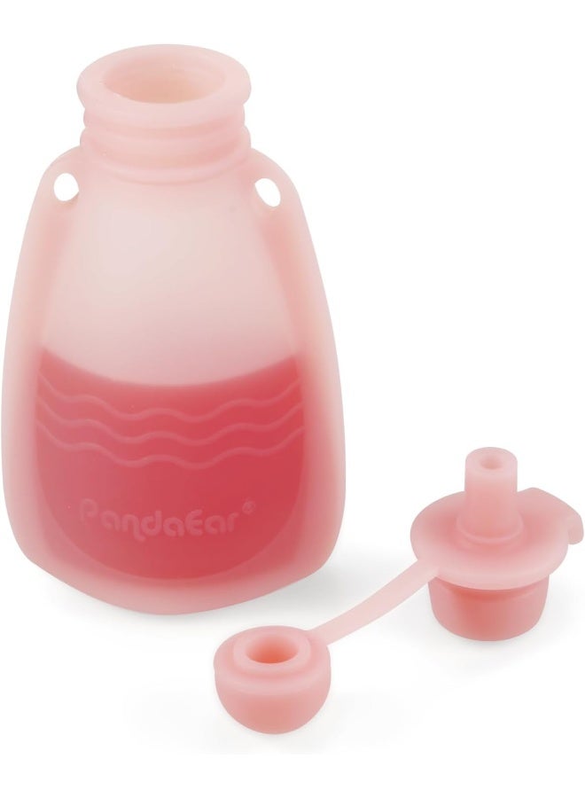 PandaEar Reusable Silicone Baby Food Pouches, 7 Pack Squeeze Pouches for Toddler Kids, BPA-Free Silicone Refillable Baby Food Storage, 5.5 oz/160 ml - Image 5