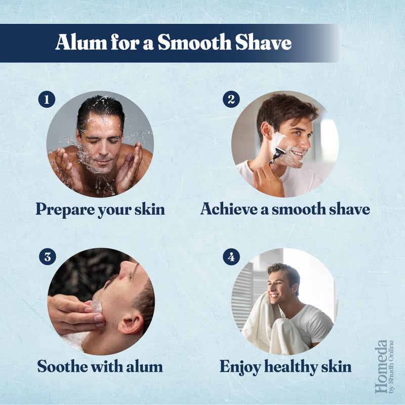 Shudh Online Alum Stone for Face (3.5 oz - 0.2 lb) Piedra de Alumbre para Lavado Intimo - Natural Fitkari Stone for Shaving - Phitkari Alum Crystal Rocks | Potassium Alum (100g) - Image 4