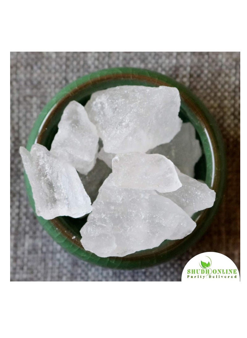 Shudh Online Alum Stone Organic for Face (3.5 oz - 0.2 lb) Piedra de Alumbre Para Lavado Intimo - Natural Fitkari Stone for Shaving - Phitkari Alum Crystal Rocks | Potassium Alum (100g)  - Image 4