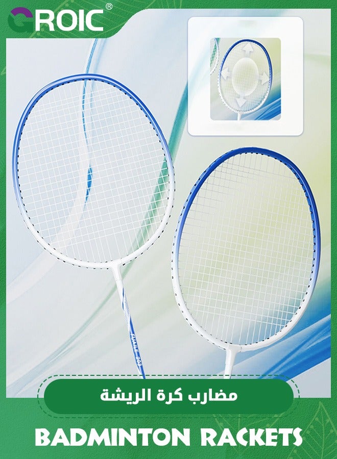 GROIC Badminton Rackets Set of 2,Badminton Set for Outdoor Backyards Gym,Lightweight Badminton Rackets with 3 Nylon Shuttlecocks,2 Racket Head Protector Sticker and 2 non-slip Grip Tapes,Outdoor Sports Set  - Image 3