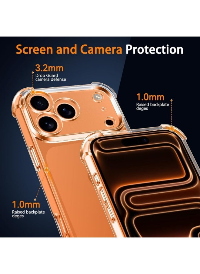 IPhone 17 Pro Max Case Clear Shockpoof Reinforced Corners Slim Fit Soft Flexible TPU Bumper Phone Case With Camera Protection for iPhone 17 Pro Max ,Crystal Clear - Image 2