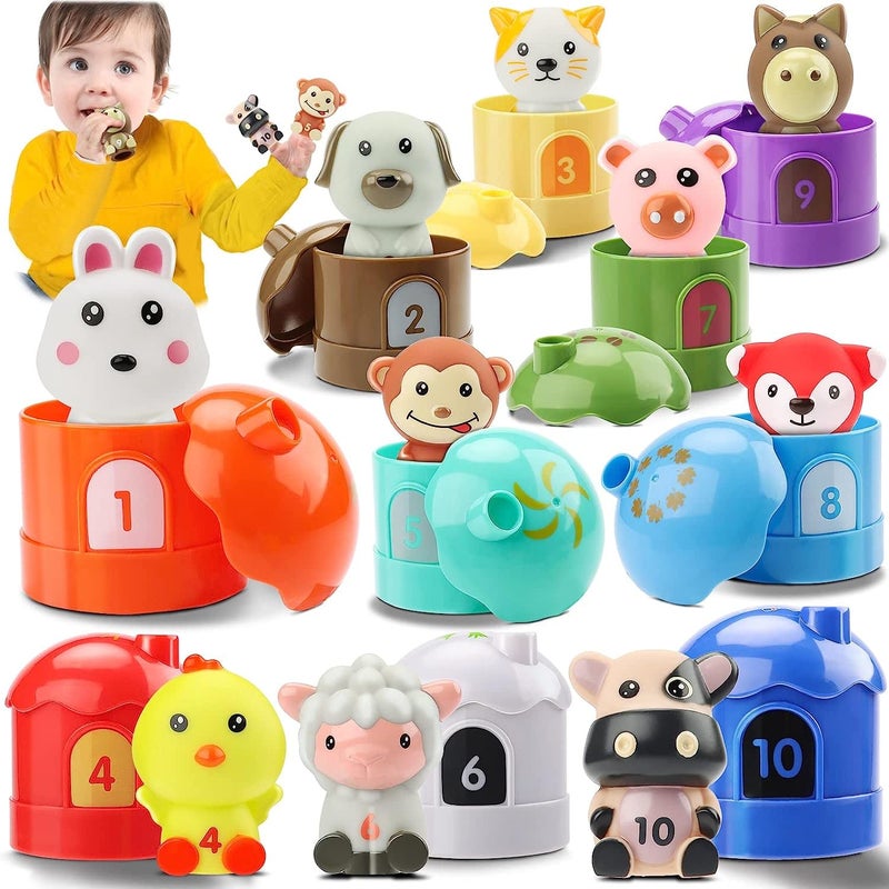 Farm Animals Toy, 20 Pcs Montessori Counting & Matching Set