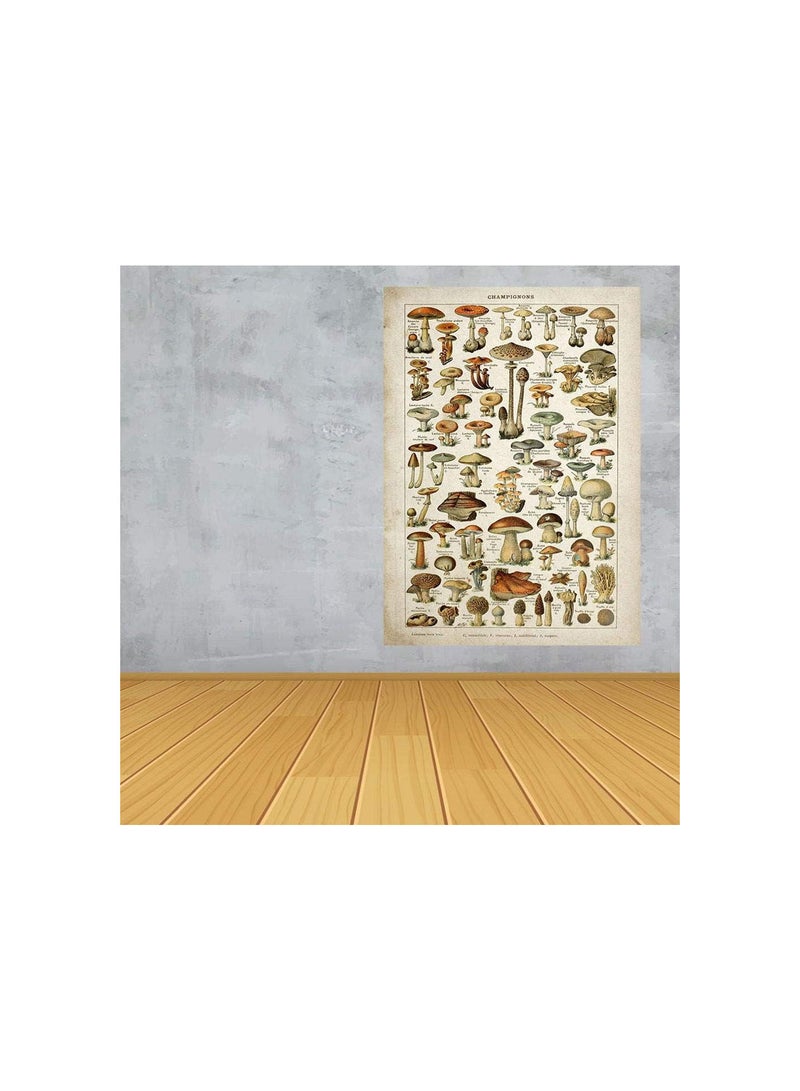 GGOOT Vintage Poster Antique Floral Canvas Print Art Botanical Educational Poster Mushroom Wall Art Home Decor Canvas Painting - Image 2