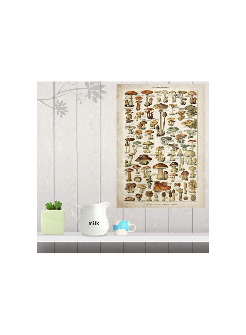 GGOOT Vintage Poster Antique Floral Canvas Print Art Botanical Educational Poster Mushroom Wall Art Home Decor Canvas Painting - Image 5