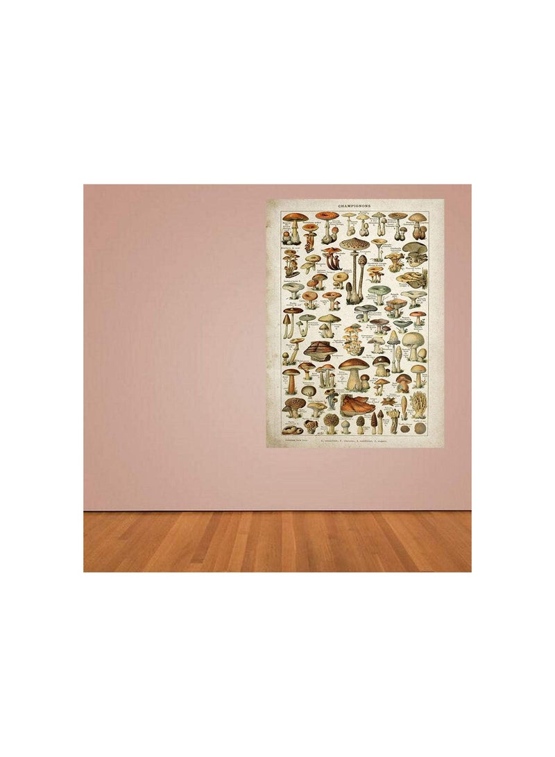 GGOOT Vintage Poster Antique Floral Canvas Print Art Botanical Educational Poster Mushroom Wall Art Home Decor Canvas Painting - Image 3