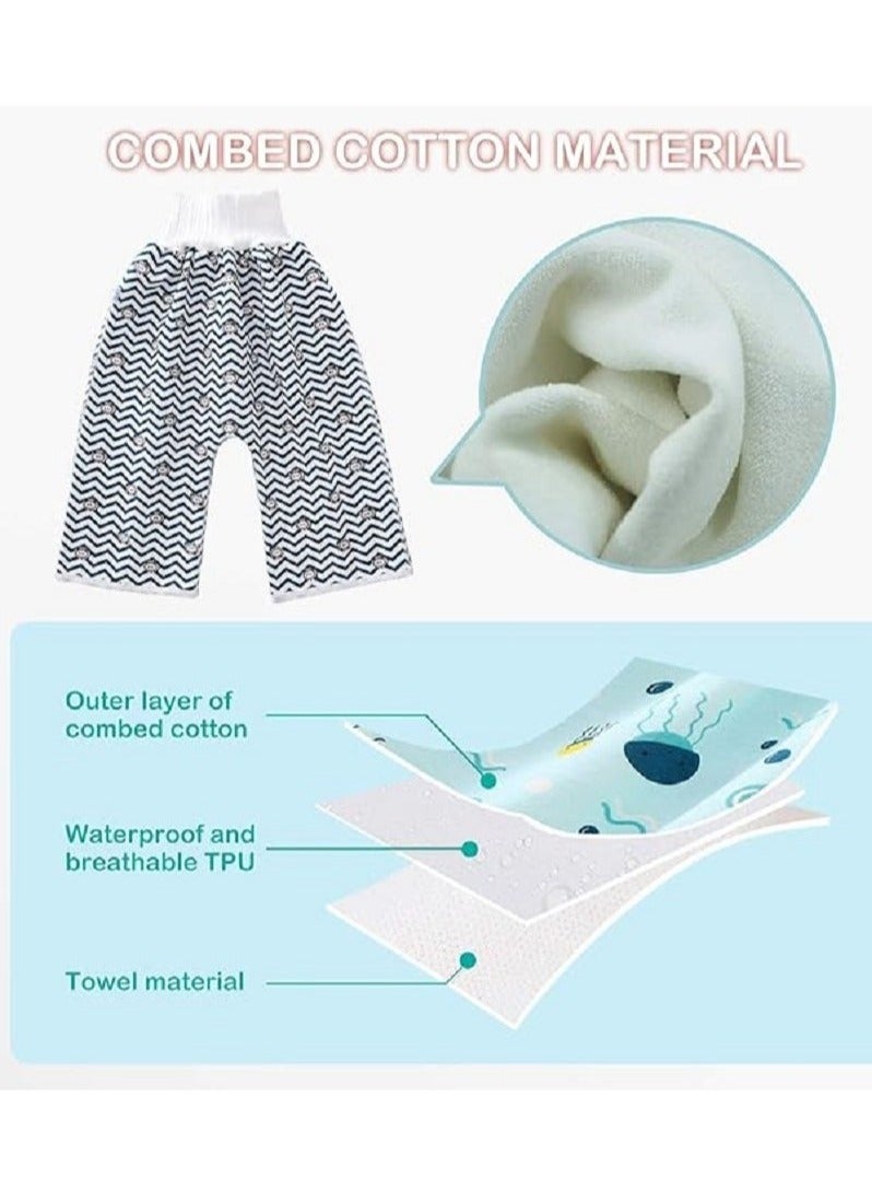 Toddler Training Waterproof Diaper Pants For Babies, Unisex, For Baby Girls And Boys, Washable Diapers, Dark Blue - Image 2