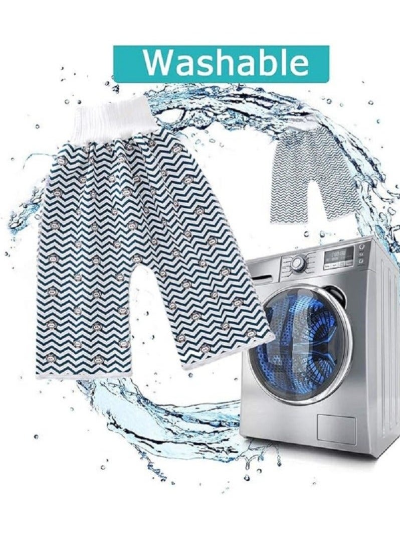 Toddler Training Waterproof Diaper Pants For Babies, Unisex, For Baby Girls And Boys, Washable Diapers, Dark Blue - Image 3