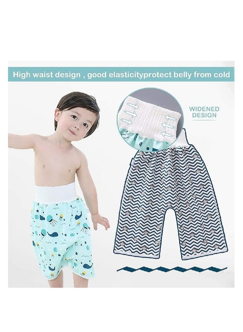 Toddler Training Waterproof Diaper Pants For Babies, Unisex, For Baby Girls And Boys, Washable Diapers, Dark Blue - Image 4