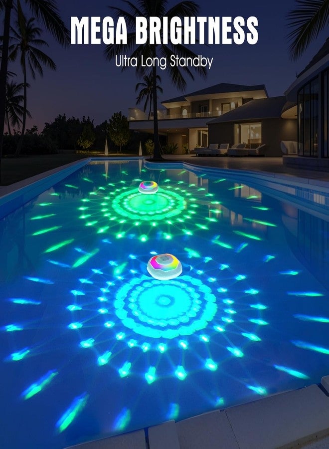 Niceput Floating Pool Lights,9000mAh Rechargeable Pool Lights With Remote,Pool Light that Float IP68 Waterproof, Color Changing Swimming Pool Lighting,Pool Floating Light for Inground Above Ground Pools-2PCS - Image 2