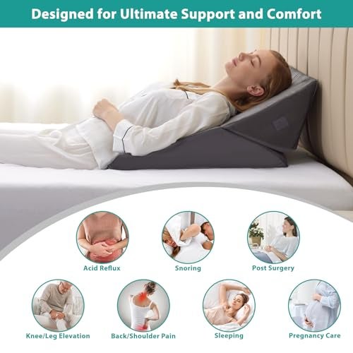 Bedluxe Wedge Pillow for Sleeping, Adjustable 9&12 Inch Foldable Bed Wedge Pillow Set, Orthopedic Memory Foam Triangle Pillows Wedge, 7-in-1 Elevated Pillows for Leg and Back Support, Velvet - Image 5