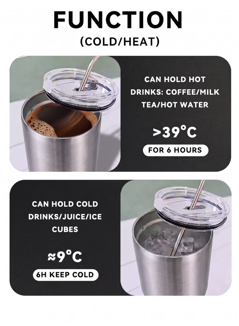 Extra-large 900ml stainless steel vacuum insulated mug with lid and straw, suitable for water, iced tea, or coffee. Dimensions: 10 x 20.5 x 7 cm. - Image 2