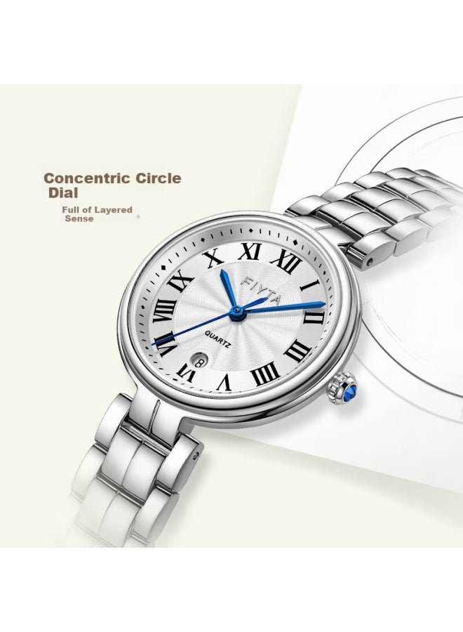Fiyta "little Beauty" Roman Dial With Calendar Ladies Fashion Watch [new Year Gift] For Girlfriend - Image 1