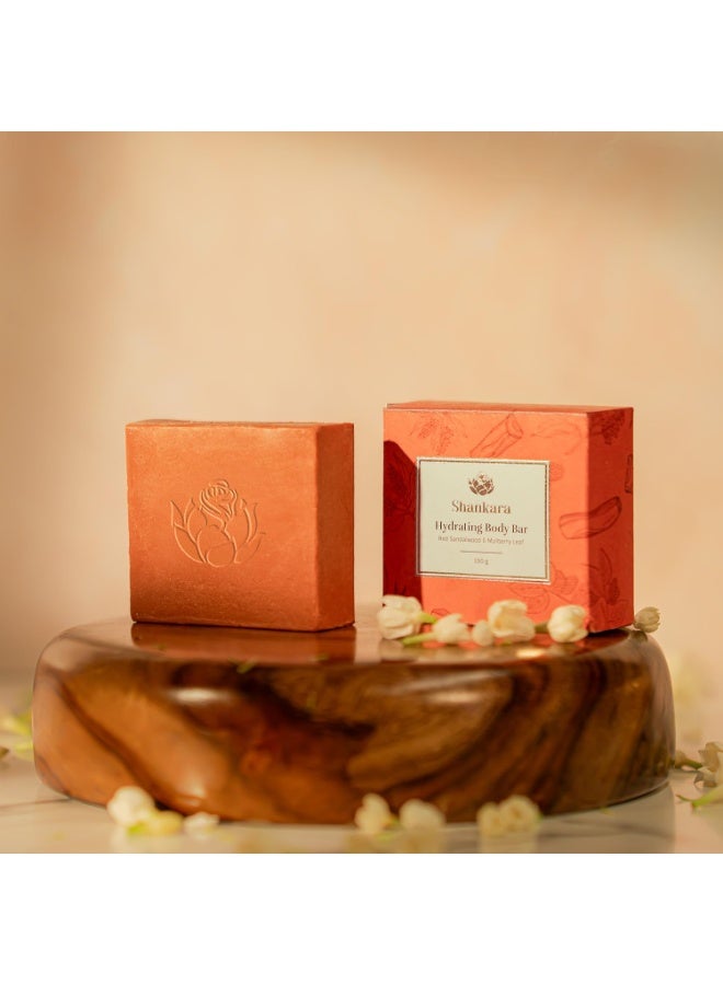 Shankara Hydrating Body Bar – Red Sandalwood & Mulberry Leaf | Natural pH-Balanced Soap Bar for Face and Body | Plant-Based, Cruelty-Free | 100g - Image 3