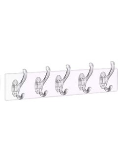 RoseRoi Transparent Strong Self-Adhesive Door Wall Hanger Set of 5  - Image 1