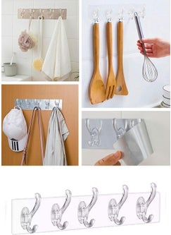 RoseRoi Transparent Strong Self-Adhesive Door Wall Hanger Set of 5  - Image 3