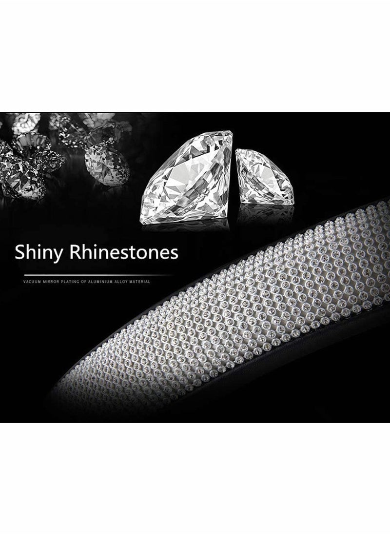 Captaintech Luxury Diamond Leather Steering Wheel Cover with Sparkling Crystal Accents  - Image 5