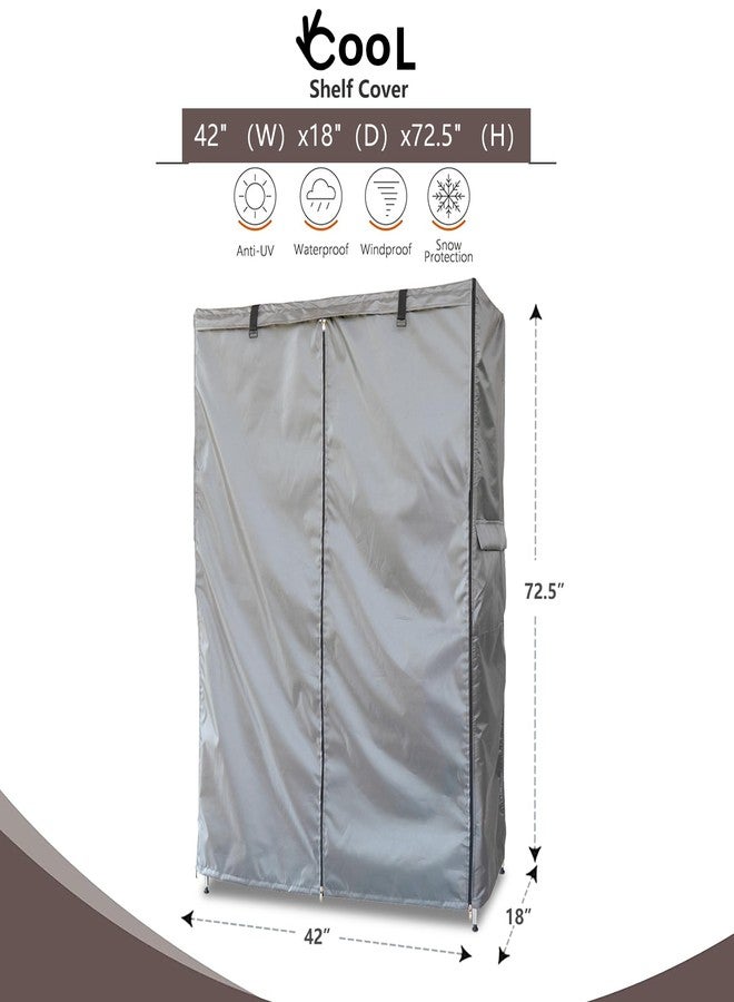 okcool Waterproof Shelf Cover, Wire Shelf Cover with Zipper & Clear View Panel (Grey,42" Wx18 Dx72.5 H Shelves) - Image 2