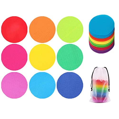 WELSTIK Spot Markers Carpet Markers for Classroom, 4" Rug Circles Marker Dots for Preschool, Kindergarten, and Elementary Teachers,9 Colors (36 Pack) - Image 1