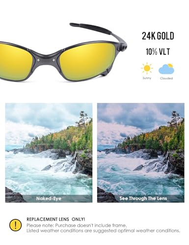 BLAZERBUCK Anti-salt Polarized Replacement Lenses & Sock Kit for Oakley Juliet - 24K Gold - Image 3