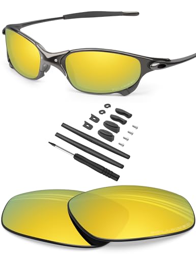 BLAZERBUCK Anti-salt Polarized Replacement Lenses & Sock Kit for Oakley Juliet - 24K Gold - Image 1