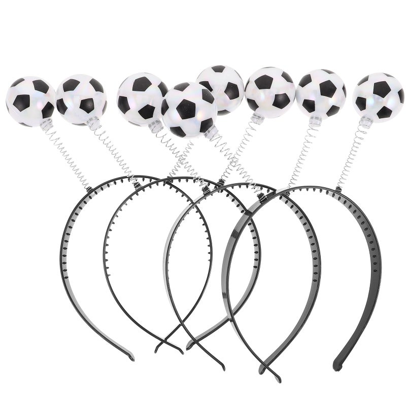 4pcs Soccer Headbands For Girls: Soccer Theme Headbands For Party Decorations - Cute Football Hair Accessories For Women - Image 1