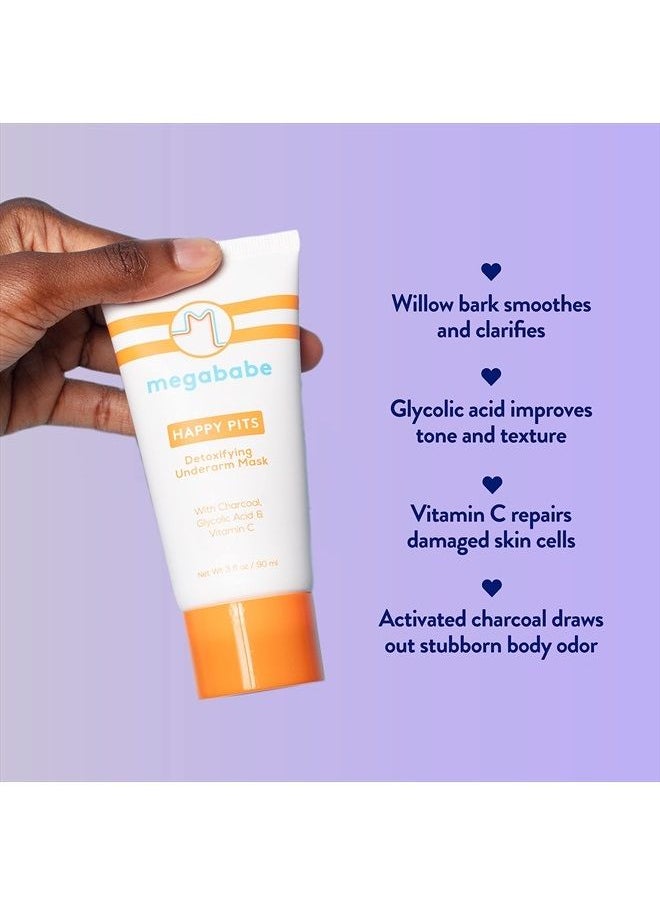 Underarm Mask - Happy Pits | With Detoxifying Charcoal & Vitamin C | 3 fl oz
