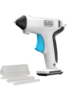BLACK+DECKER Cordless Glue Gun, 3.6V, Quick HeatIng In 30 Seconds, Up to 25 MInutes Runtime, Non-Slip HAndle, Self-StAndIng Base, I, 7mm Glue Stick & Type-C USB ChargIng  - Image 1