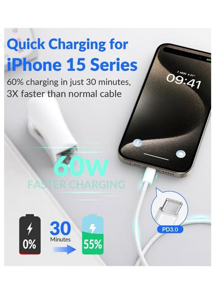 FEIDA 4-Product Package - 2 x 20W Fast iPhone Wall Plugs + 2 x Type-C to Type-C Cable Adapters Compatible with iPhone 15/16 Series - Image 4