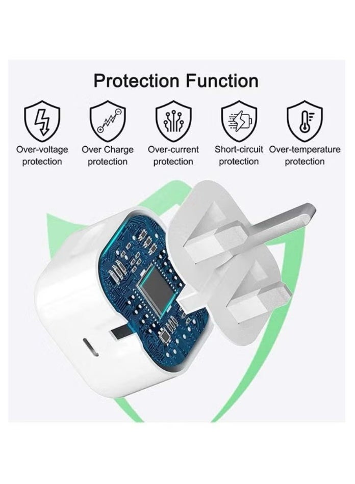 FEIDA 4-Product Package - 2 x 20W Fast iPhone Wall Plugs + 2 x Type-C to Type-C Cable Adapters Compatible with iPhone 15/16 Series - Image 5