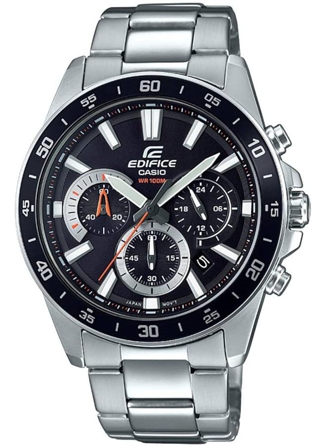 CASIO - Edifice Men Black Dial Stainless Steel Chronograph Watch - Image 1