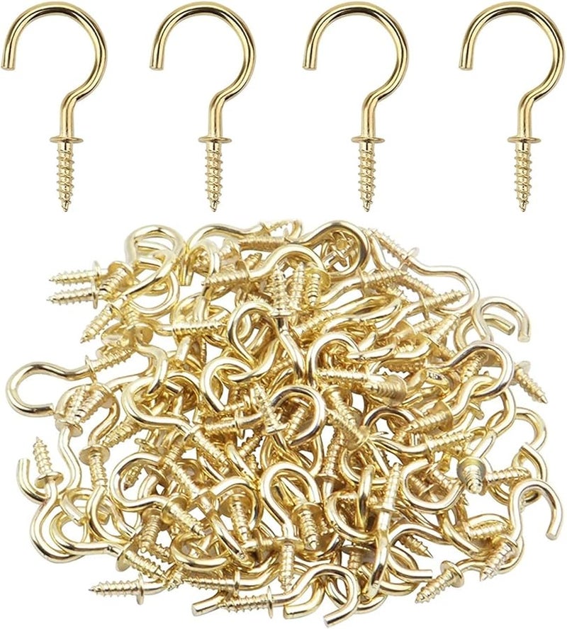 خطافات براغي ثقيلة من الفولاذ المقاوم للصدأ 200 قطعة فضي الطول 20 مم مثبتة على الحائط للتعليق - Image 4