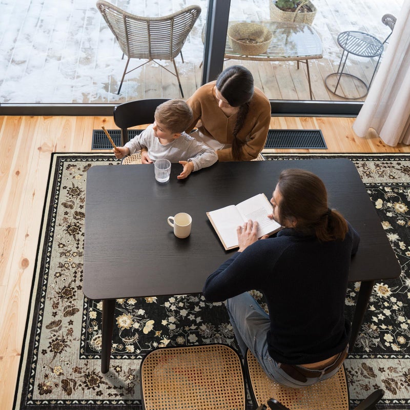 Softlife 4x6 Washable Area Rug for Living Room, Black Camel Non-Slip Rugs for Bedroom, Small Vintage Indoor Mat Under Dining Table, Oriental Modern Print Carpets for Kids Boys Girls - Image 4